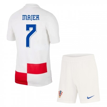 Virallinen pelipaita Kroatia Majer 7 Koti Euro 2024 Lyhythihainen - Lasten ( + Lyhyet housut )